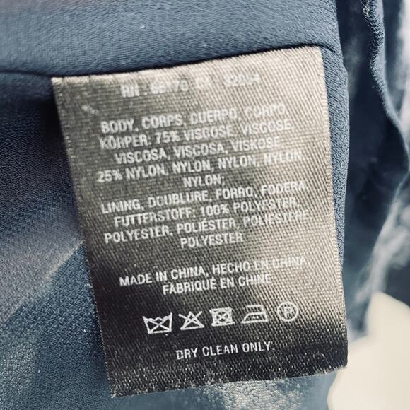 Anthropologie Floreat Crushed Velvet Mini Dress Tunic Pockets Navy Blue Large - Picture 9 of 9